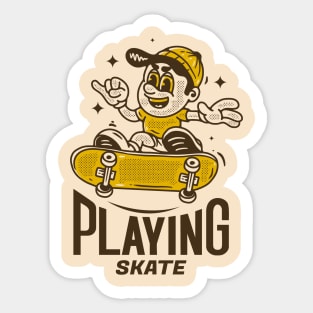 Playing skate Sticker